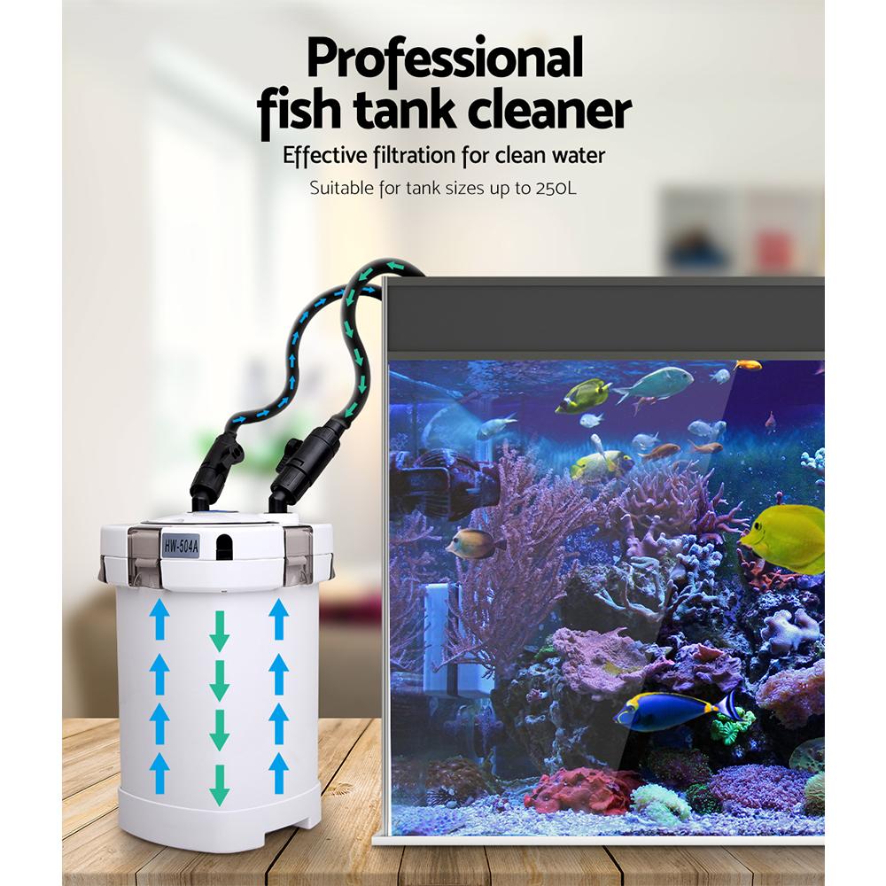 Giantz Aquarium External Canister Filter Aqua Fish Water Tank Sponge